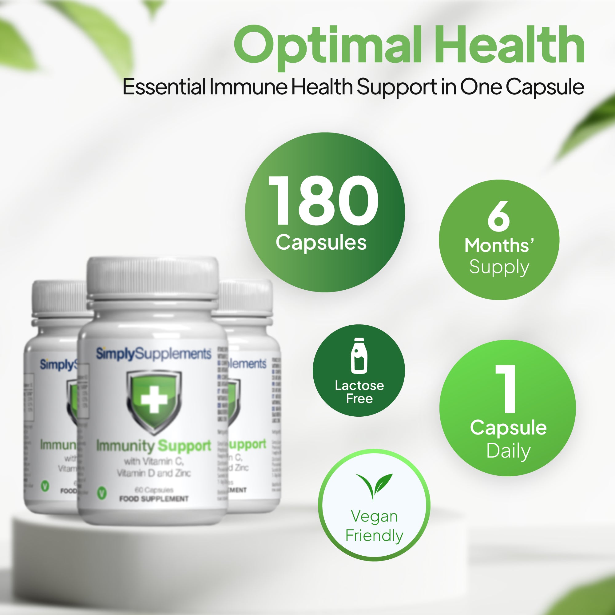 Essential immune health support in one capsule. 180 capsules- take 1 daily.