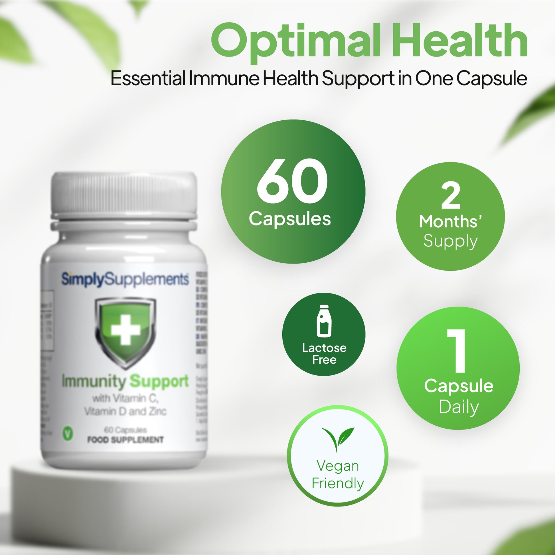 Essential immune health support in one capsule. 60 capsules- take 1 daily.