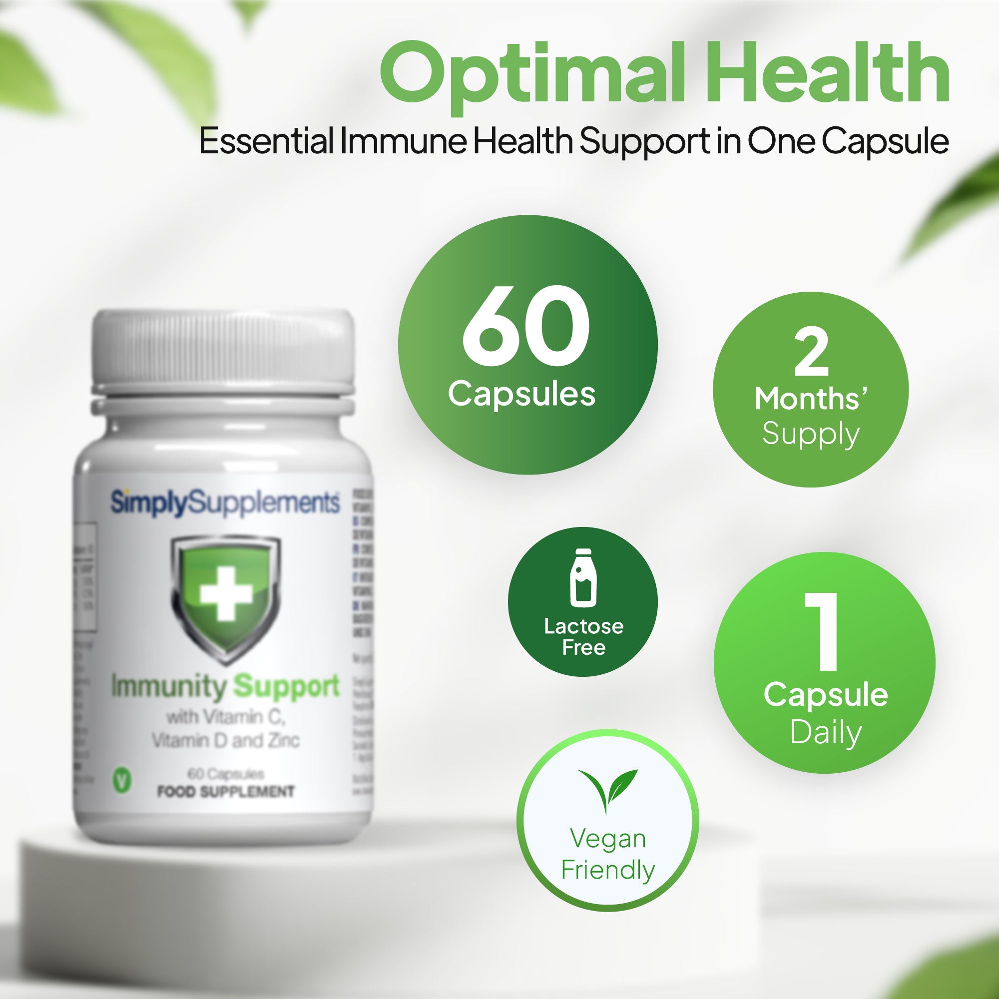 Essential immune health support in one capsule. 60 capsules- take 1 daily.