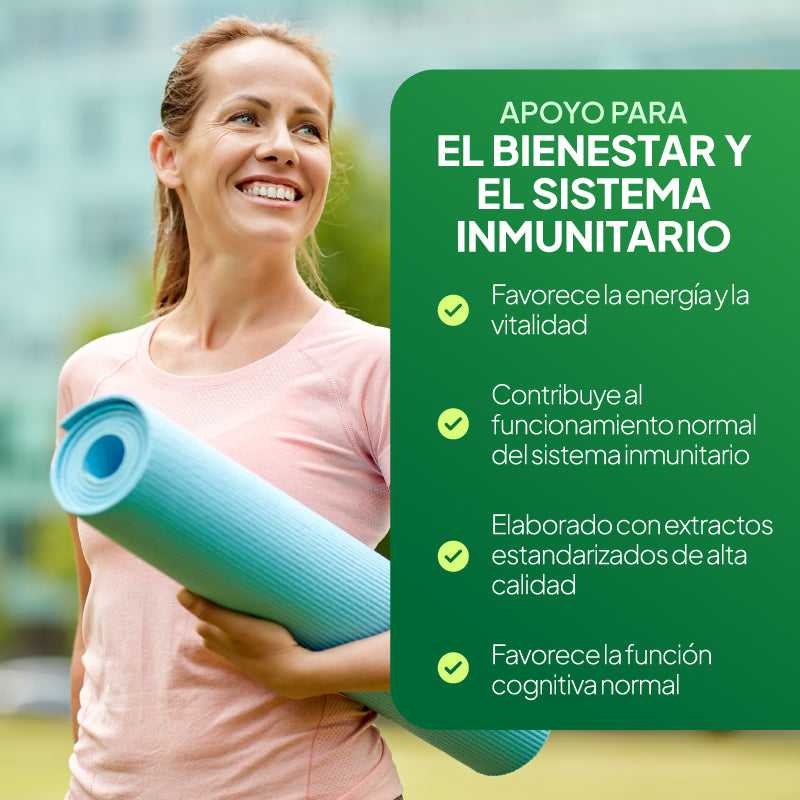 El ginseng coreano de Simply Supplements favorece la energía y la vitalidad general, además de contribuir al buen funcionamiento del sistema inmunitario. 