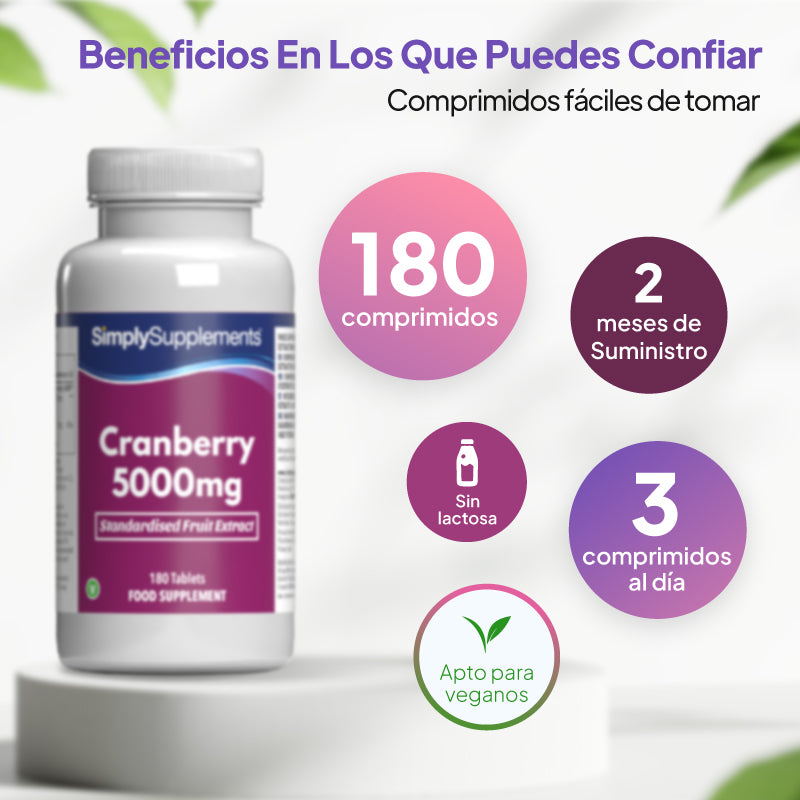 Simply Supplements: Comprimidos de arándano rojo, 5.000 mg, 180 comprimidos