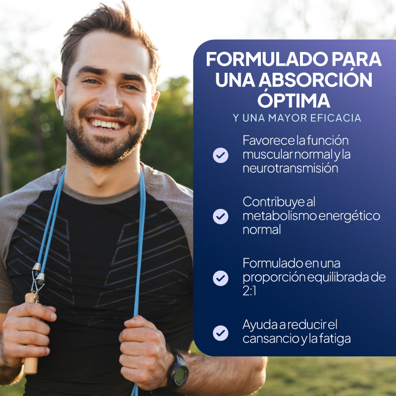 Las pastillas de calcio y magnesio favorecen la función muscular y la neurotransmisión, y mejoran el metabolismo energético.