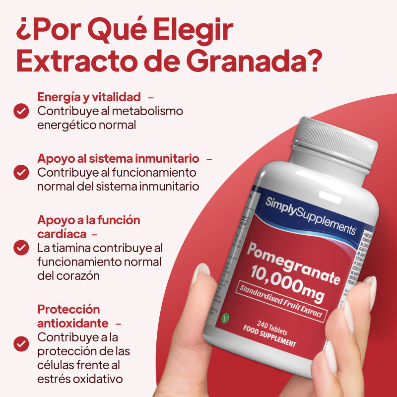 La granada favorece la energía y la vitalidad, refuerza el sistema inmunitario y protege a las células del estrés oxidativo.